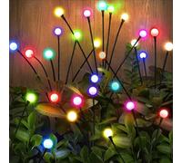 VIPNAJI Lumiere Luciole Solaire Exterieur, 4 Pièces 10 Led Luciole Solaire Exterieur Jardin, Lumières Solaires de Jardin, Colorée Lucioles Lumiere Solaire IP65 Étanche, pour Allée Terrasse