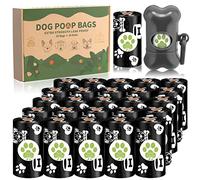 VIPNAJI sacs à déjections canines, sac a crottes chien avec distributeur,520 Sacs de Caca de Chien compostables Extra Épais Sacs en Mélange D'amidon de Maïs, étanches, extra épais,noir