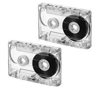 vipolishtry Lot de 2 cassettes vierges de 60 minutes avec coque en | Supports d'enregistrement audio magnétiques, micro cassettes de style rétro pour collectionneurs de discours de musique
