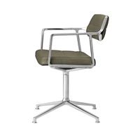 Vipp 453 / Vipp453 chaise pivotante Swivel Chair Vipp Bosco cuir vert / cadre en aluminium poli avec patins - 5705953218629