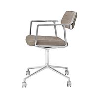Vipp 453 / Vipp453 chaise pivotante Swivel Chair Vipp Dark sand textile / cadre en aluminium poli avec roulettes - 5705953218636