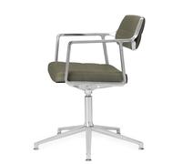 Vipp 453+ / Vipp453+ Swivel Chair chaise pivotante Vipp Bosco cuir vert / cadre en aluminium poli avec patins - 5705953212764