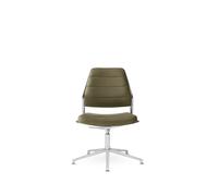 Vipp 454+ Fauteuil pivotant avec patins poli/cuir Bosco