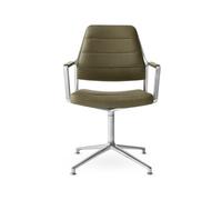 Vipp 455 Fauteuil pivotant avec patins Poli/Cuir Bosco