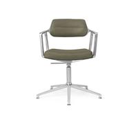 VIPP453+ / Vipp 453+ Swivel Chair chaise Vipp avec patins cuir vert - 5705953212764