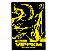 VIPPKM Lot de 100 cartes - Original allemand - Boîte cadeau VIPPKM compatible avec les cartes Pokémon avec cartes à collectionner holographiques convoitées pour enfants pour Noël, la Saint-Nicolas et