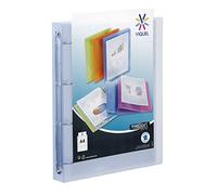 Classeur 4 anneaux plastique Viquel A4 personnalisable dos 3,5 cm bleu translucide