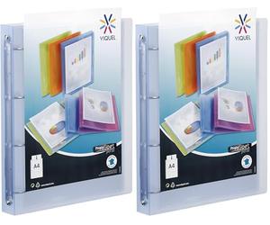 Viquel 097301-05 Classeur 4 Anneaux Dos de 35 mm personnalisable, Bleu/Vert (Lot de 2)