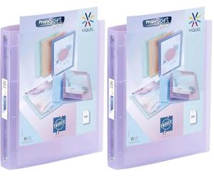 Viquel 097302-05 Classeur 4 anneaux dos de 35 mm personnalisable, Violet (Lot de 2)