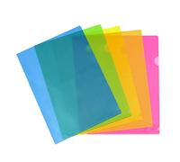 Viquel Chemise coin plastique Happy Fluo A4 polypropylène 13/100e transparente - Lot de 10
