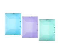 Viquel - 3 Chemises 3 Rabats en Plastique A4 avec Fermeture par Élastique PROPYSOFT