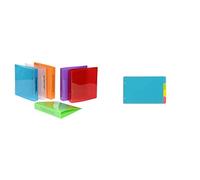 Viquel 909083-08 Classeur A5 en Propyglass perforation bureau, Couleurs Aléatoires, 1 unité & Jeu de 4 intercalaires Format A5 Pour classeur à fiches 2 anneaux.