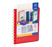 Viquel - Album de rangement avec poches amovibles A4 GEODE Noir, Reliure 50 Vues, Polypropylène, 180 pages, 2 trous, Format A4