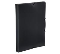 Viquel - Boite de classement A4 Coolbox ESSENTIEL - Chemise 3 rabats en polypropylène fermeture à élastique - Fabriqué en france - 24.5x32.5x3cm - Noir
