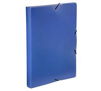 Viquel - Boite de classement A4 Coolbox ESSENTIEL - Chemise 3 rabats en polypropylène fermeture à élastique - Fabriqué en france - 24.5x32.5x3cm - Bleu