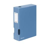 Viquel - Boite de Classement Documents A4 BUSINESS CLASS - Dos 8 cm - Plastique Souple Résistant - Porte-Étiquette - Bouton Pression - Bleu