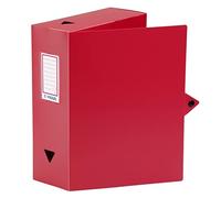 Viquel - Boite de Classement Documents A4 ESSENTIEL - Dos 10 cm - Plastique Souple Résistant - Porte-Étiquette - Bouton Pression - Fabriqué en France - Rouge