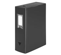 Viquel Boîte de classement plastique Essentiel dos 10 cm (lot de 8) (Noir)