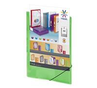 Viquel - Chemise en plastique à élastique - Pochette personnalisable - Format A4 - Qualité supérieure - Fabriqué en France - Vert translucide