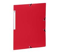 Viquel - Chemise plastique A4 à élastique avec rabats - Etiquette d'identification sur la tranche - Rouge