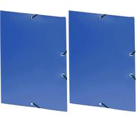 Viquel - Chemise plastique a4 avec rabat en Polypropylène - Fermeture à élastique - Bleu (Lot de 2)