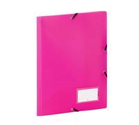 Viquel - Chemise plastique a4 avec rabat et fermeture à élastiques FEEL EASY - Etiquette d'identification - Pochette de rangement pour école et bureau - 24,5x32cm - Rose