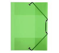 Viquel - Chemise plastique a4 avec rabats - Pochettes transparentes fermeture à élastique - Rangement documents A4 - Vert translucide