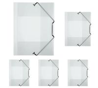 Viquel - Chemise plastique a4 avec rabats - Pochettes transparentes fermeture à élastique - Rangement documents A4 - Vert translucide (Lot de 5)