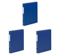Viquel - Class Doc dos 4cm - Boîte de classement en plastique résistant - Boite à archive fermeture pression - Fabriqué en France - Bleu (Lot de 3)