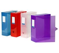 Viquel Class Docs Propyglass Lot de 4 Boîtes de Classement en polypro Dos de 100 mm Couleurs Assorties