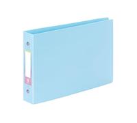 Viquel - Classeur à fiches Bristol (14,8x21cm) avec étiquettes d'identification RAINBOW PASTEL - 2 anneaux - Format A5 (25x16,5cm) - Bleu pastel