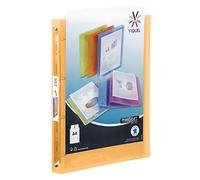 Viquel - Classeur souple A4 4 anneaux - Porte étiquette sur la côté - Dos 2,5cm - Orange