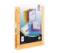 Viquel - Classeur souple A4 4 anneaux - Porte étiquette sur la côté - Dos 3,5cm - Orange