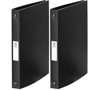 Viquel - Classeur souple A4 MAXI avec étiquette sur la tranche - 4 anneaux - Dos 3,5cm - Pour documents A4 - Noir (Lot de 2)