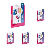 Viquel - Classeur souple a4 personnalisable - 4 anneaux - Dos 2.5cm - Rouge framboise translucide (Lot de 5)