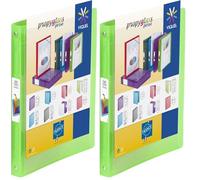 Viquel - Classeur souple a4 personnalisable - 4 anneaux - Dos 2.5cm - Vert translucide (Lot de 2)