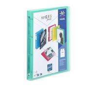 Viquel - Classeur souple a4 personnalisable - 4 anneaux - Dos 2.5cm - Vert turquoise translucide