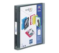 Viquel - Classeur souple en plastique 4 anneaux - Classeur personnalisable dos 3,5cm - Etiquette d'identification - Format A4 - Qualité supérieure - Fabriqué en France - Noir translucide