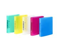 Viquel - Classeur souple en plastique spécial fiche bristol A5 PROPYGLASS - Perforation spécifique écartement 8cm - Fabrication Française - Couleurs Aléatoires