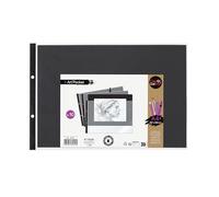 Viquel - Lot de 10 pochettes plastique A4 perforées ART'POCKET CREATIV'GALLERY - Pochettes avec feuille noire de présentation - Idéal pour photos ou dessins - Format paysage