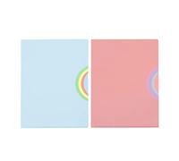 Viquel - Lot de 2 Pochettes coin 4 positions - Pochettes plastiques A4 ouverture en coin Rainbow Patel - Couleur pastel