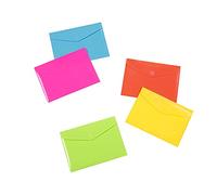 Viquel - Lot de 25 pochettes A5 format enveloppe avec fermeture velcro - Pochette double poche en plastique - Assortiment de 5 couleurs