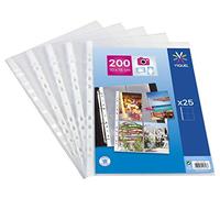 Viquel - Lot de 25 Pochettes perforées pour photos Ou Cartes postales - Pochettes photos A4 pour classeur - Perforation standard - Pour photos ou cartes 10x15cm - Incolore