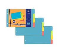 Viquel - Lot de 3 Jeux D'Intercalaires Spécial Classeur À Fiches Bristol Happy Fluo