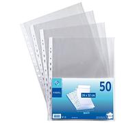 Viquel - Lot de 50 pochettes perforées 24x32 en plastique - Pochettes transparentes Maxi format - Bord renforcé - Fabriqué en France