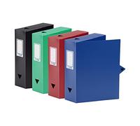 Viquel - Lot de 6 Boîtes de Classement A4 Class Docs ESSENTIEL - Dos 80 mm - Polypropylène Résistant - Couleurs Assorties