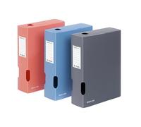 Viquel - Lot de 6 Boîtes de Classement en Plastique BUSINESS CLASS - Dos 8cm - Couleurs Assorties - Format A4 - Modèle Class Docs