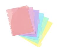 Viquel - Lot de 6 intercalaires pochettes RAINBOW PASTEL - 6 intercalaires A4 maxi avec onglet d'identification - Assortiment de coloris pastel