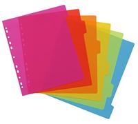 Lot de 6 intercalaires A4 Maxi pour classeur maxi ou classeur à levier Multicolore