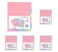 Viquel - Lot de 60 intercalaires en plastique Rainbow Pastel - Maxi format (24,5x30,5cm) - Pour classeur A4 Maxi format ou classeur à levier - Coloris pastel